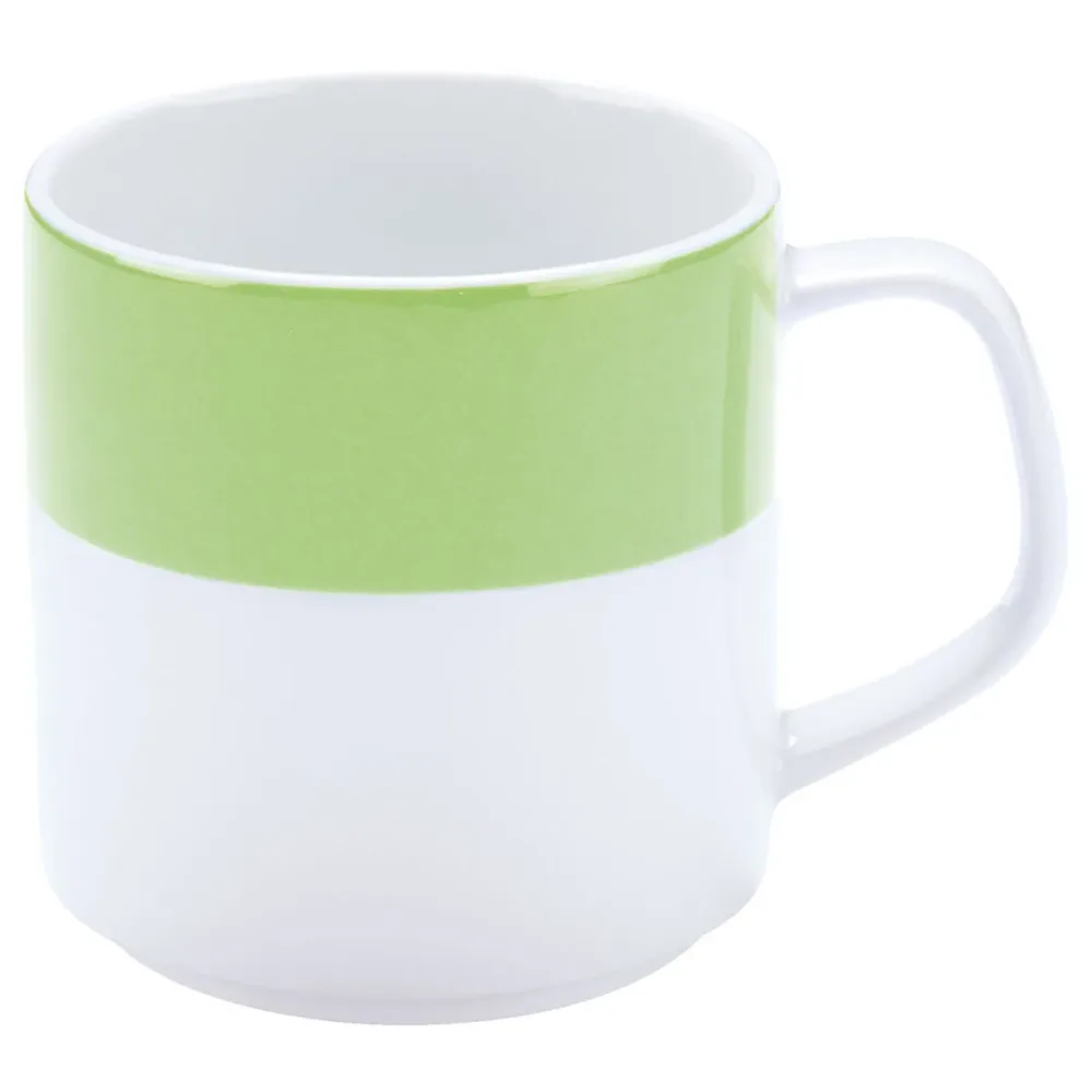 PULSIVA Kaffeebecher Multi-Color; 245 ml, 6x7.8 cm (ØxH); weiss/grün; rund; 6 Stück / Pack