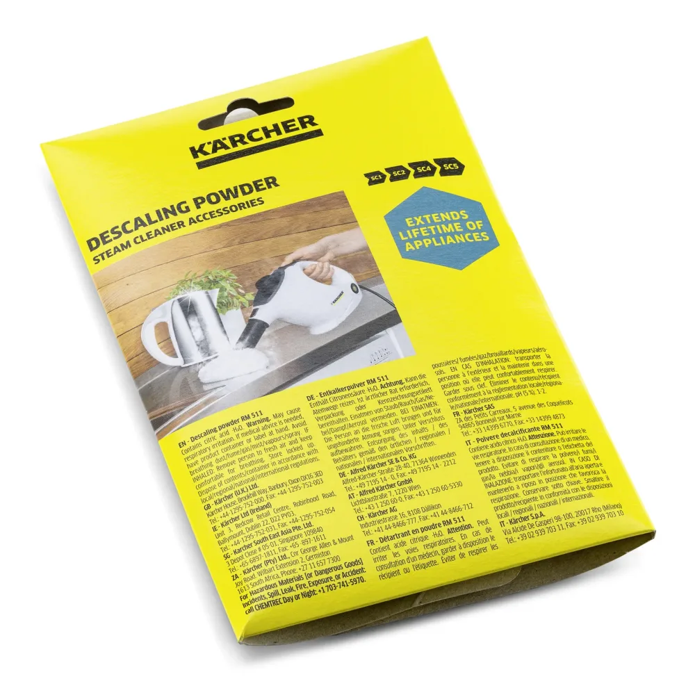 Kärcher Entkalkerpulver RM 511 / 6x17g – Geräte Reinigungsmittel/Entkalker – gelb