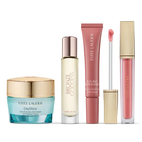 Estée Lauder  Summer Day Glow Radiance Skincare & Makeup Set with Blush, Lip Oil & Fragrance