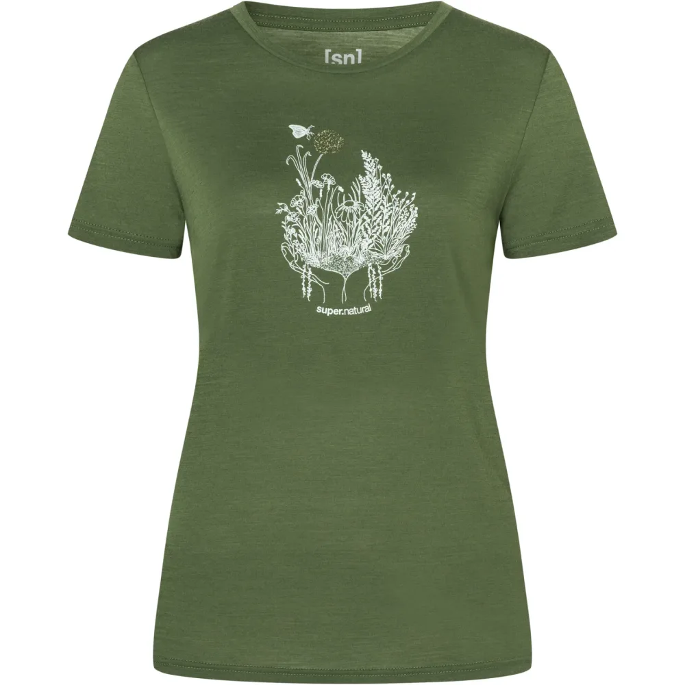Super.Natural Damen Flowerhands T-Shirt