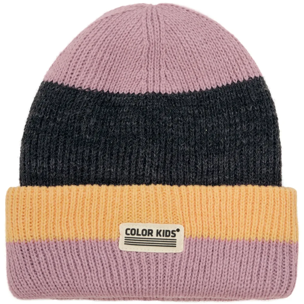 Color Kids Kinder Wool & Contrast Mütze