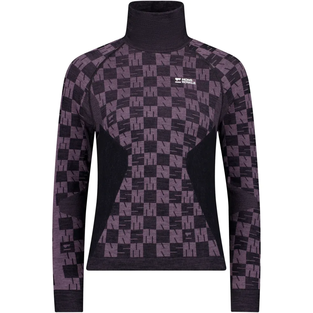 Mons Royale Damen Ascender Merino Seamless Mock Longsleeve