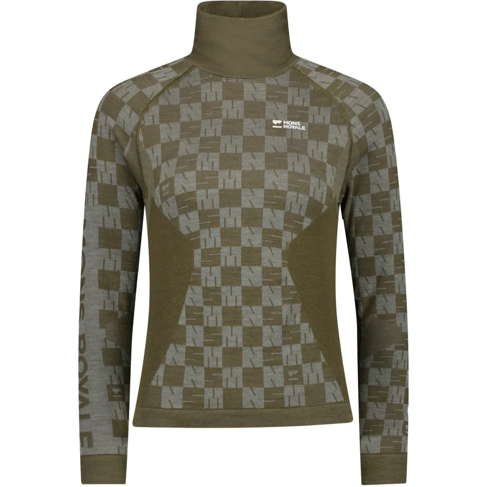 Mons Royale Damen Ascender Merino Seamless Mock Longsleeve