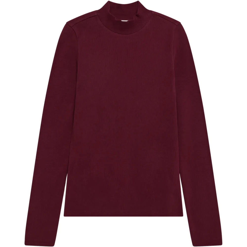 KnowledgeCotton Apparel Damen Rib High Neck Longsleeve