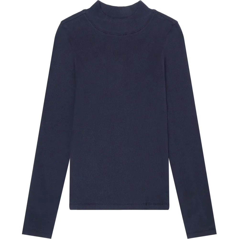 KnowledgeCotton Apparel Damen Rib High Neck Longsleeve