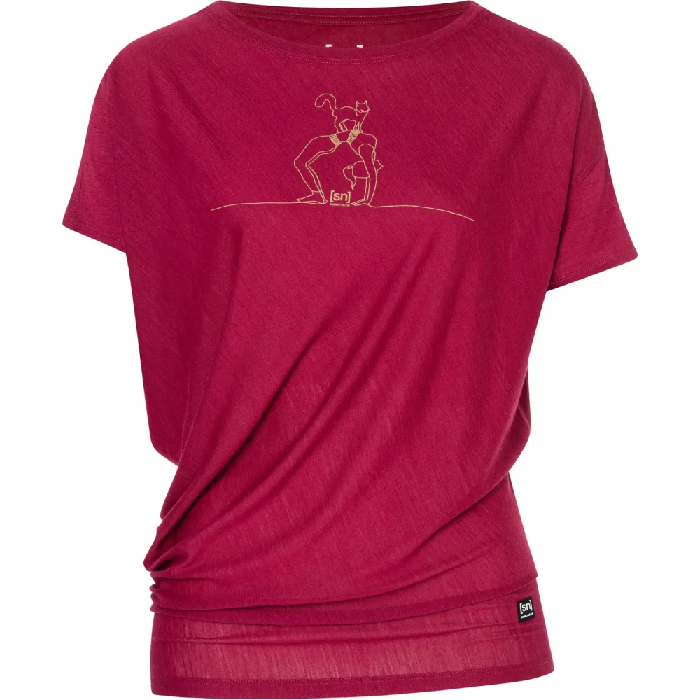 Super.Natural Damen Cat Yoga Loose T-Shirt
