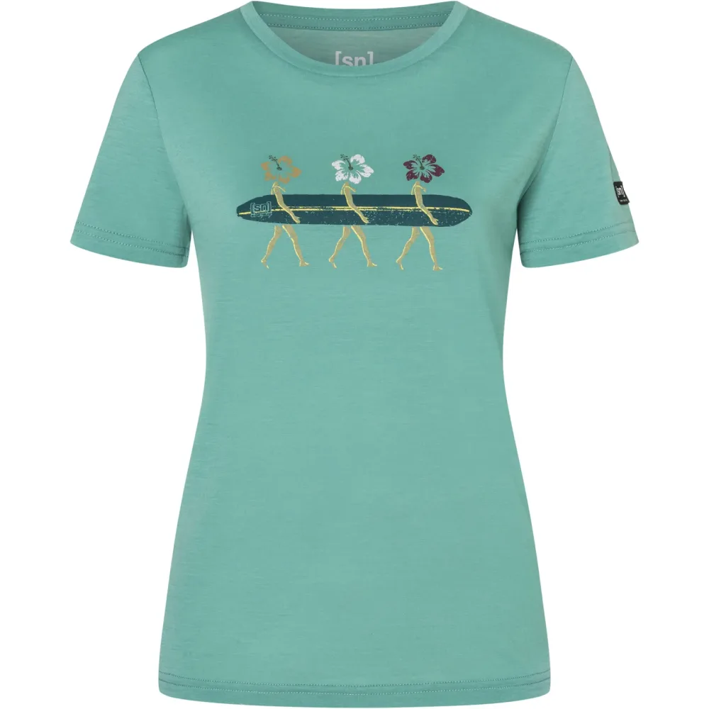Super.Natural Damen Surfing Flowers T-Shirt