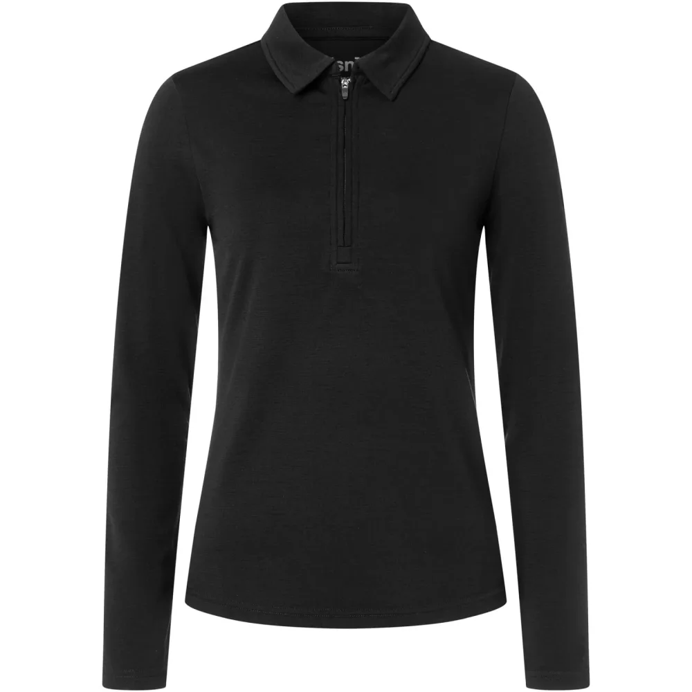 Super.Natural Damen Lux Zip Polo Longsleeve