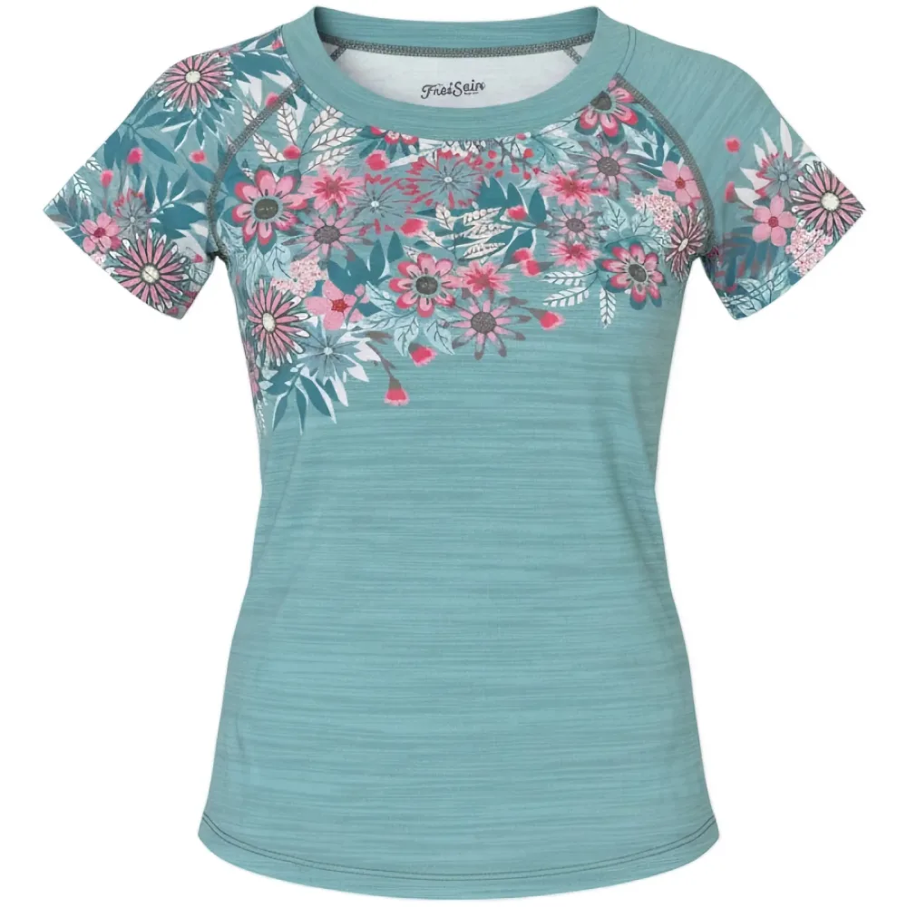 FreiSein Damen RedFlowers T-Shirt
