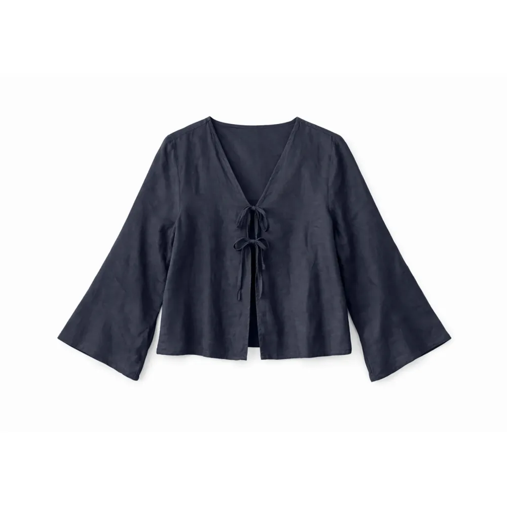 Mazine Damen Linen w. Binding Bluse