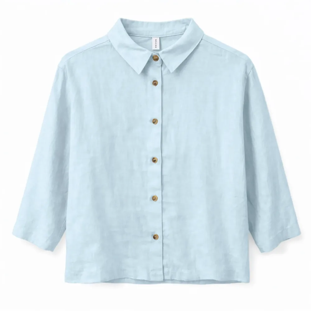 Mazine Damen 3/4 Sleeve Linen Bluse