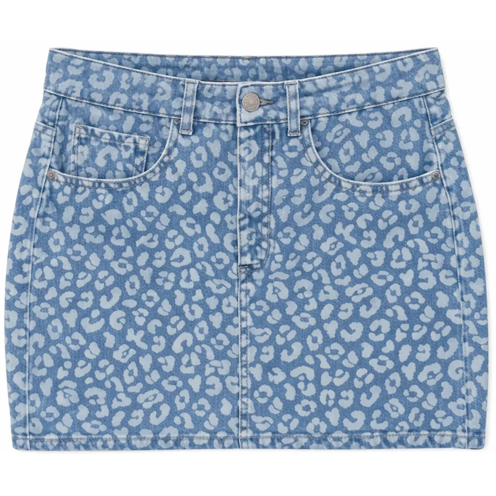Mazine Damen Printed Denim Mini Rock