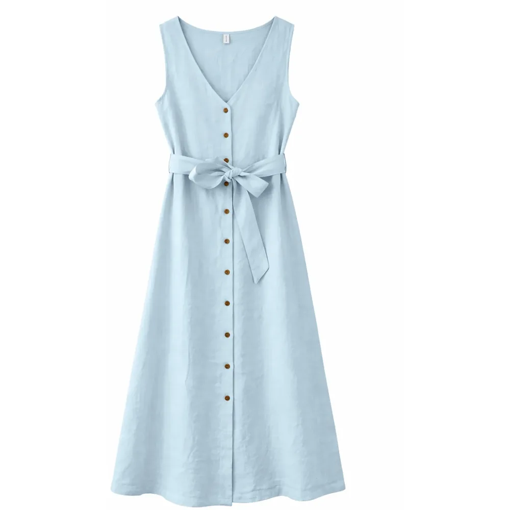 Mazine Damen Sleeveless Linen Maxi Kleid