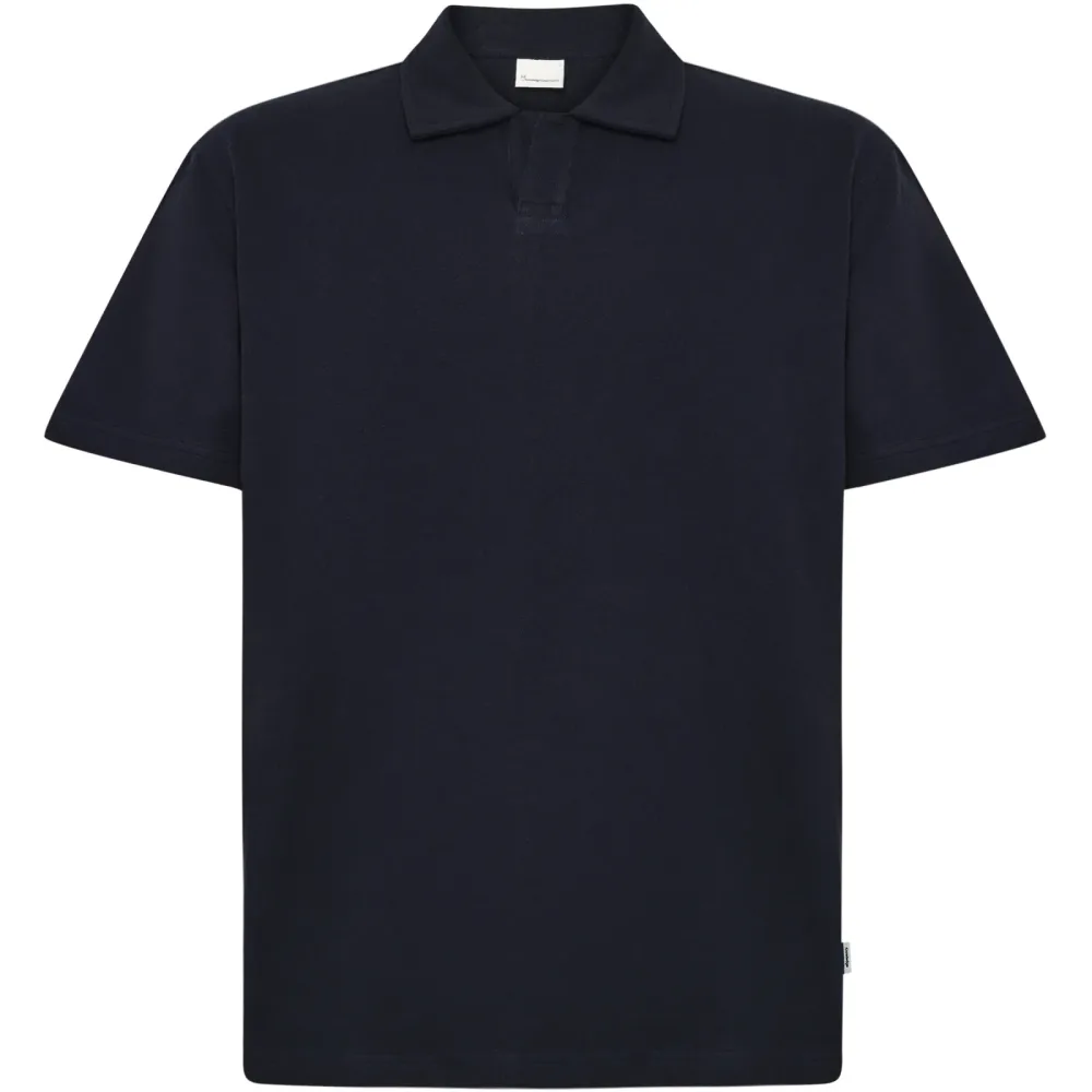 KnowledgeCotton Apparel Herren Loose Bouclé Polo T-Shirt