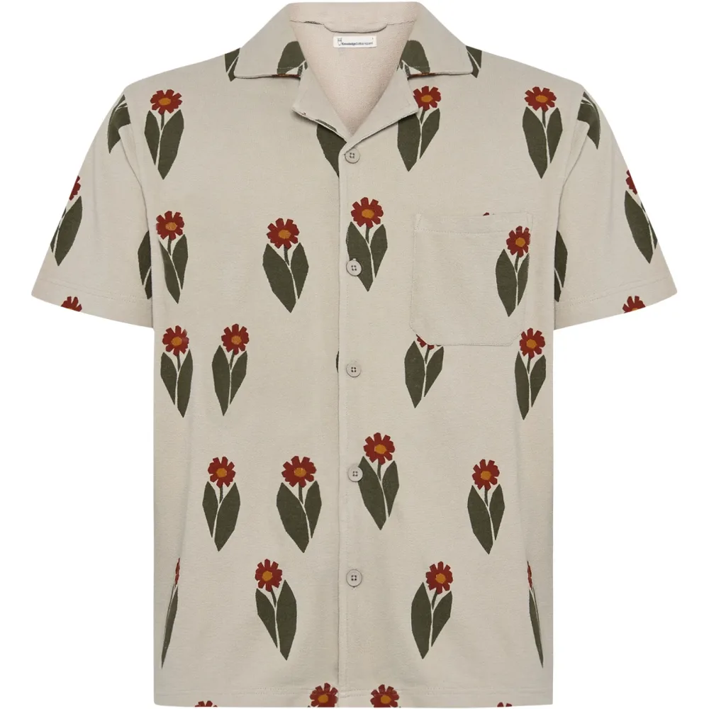 KnowledgeCotton Apparel Herren Flower Bouclé Hemd