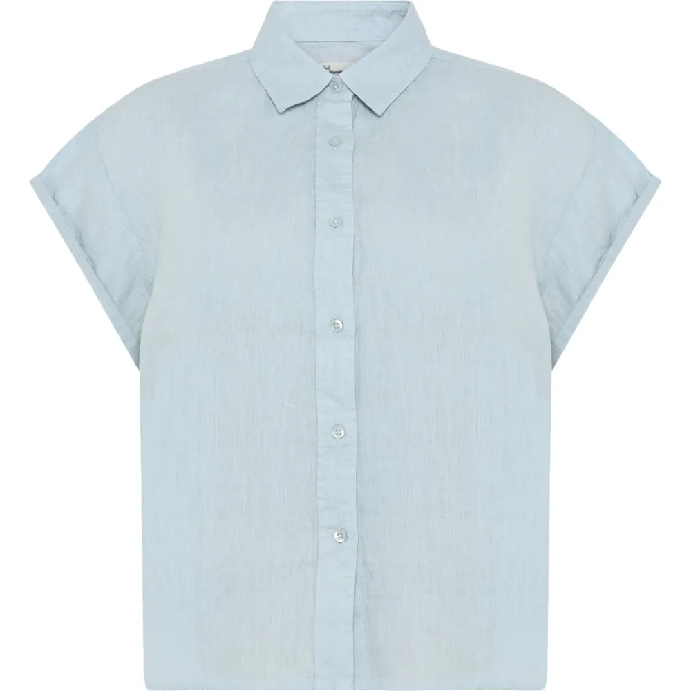 KnowledgeCotton Apparel Damen Aster Fold Up Linen Bluse