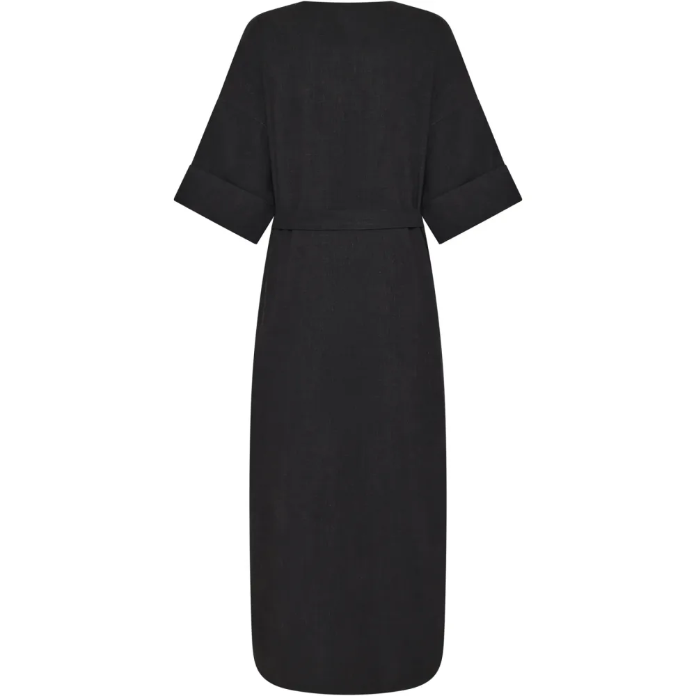KnowledgeCotton Apparel Damen Linen-Mix V-Neck Kleid