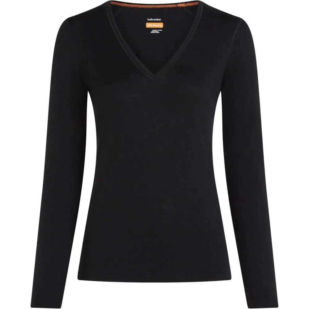 Icebreaker Damen Merino 200 Oasis V Neck Longsleeve