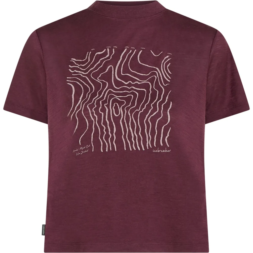 Icebreaker Damen Merino 150 Tech Lite Crop Great Heights T-Shirt