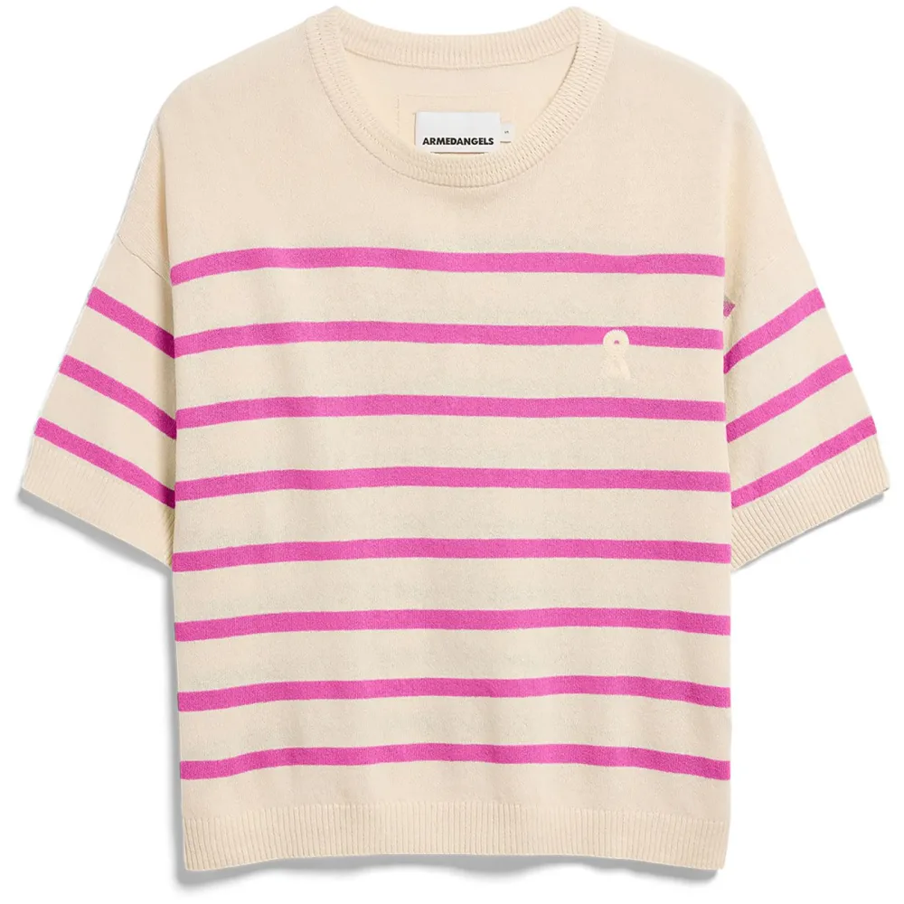 Armedangels Damen Stripe Linen Blend T-Shirt