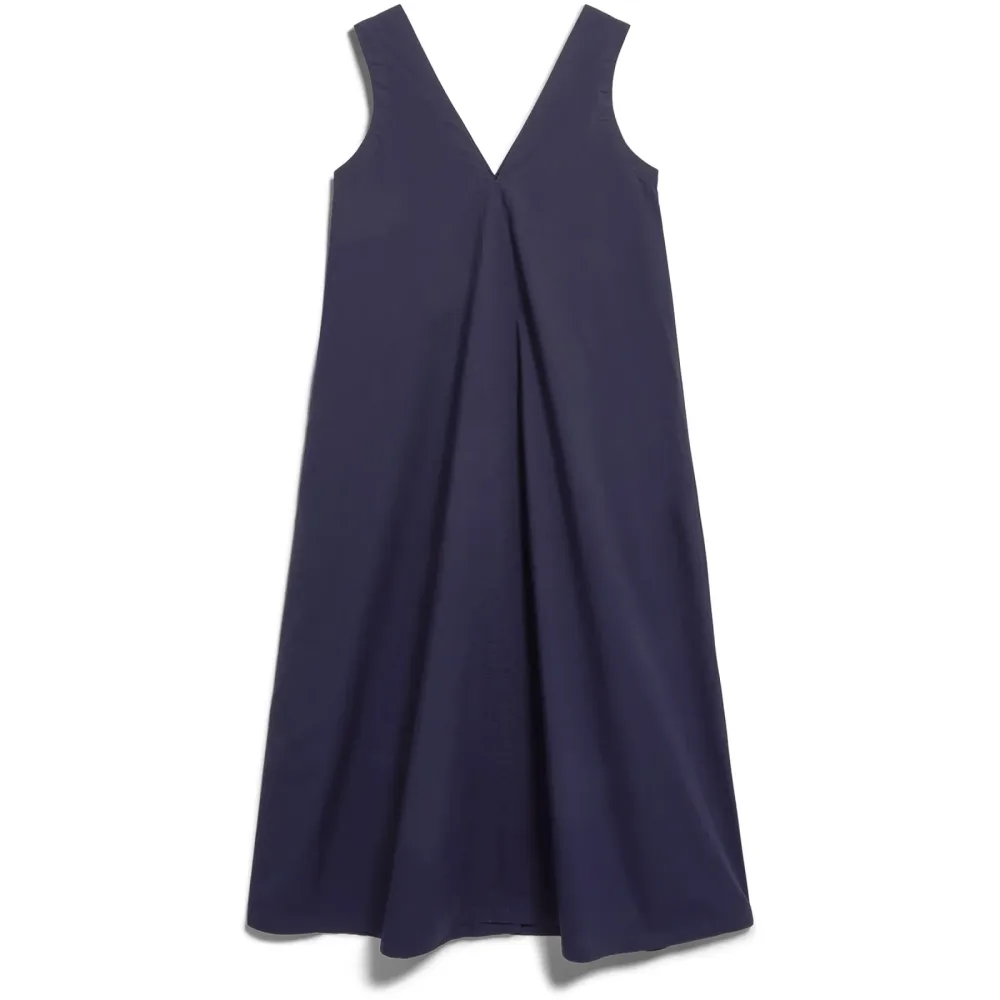 Armedangels Damen Poplin Maxi V-Neck Kleid