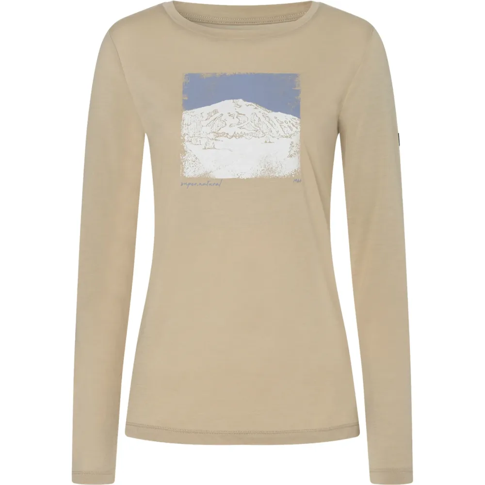 Super.Natural Damen Lithography Mountain Longsleeve