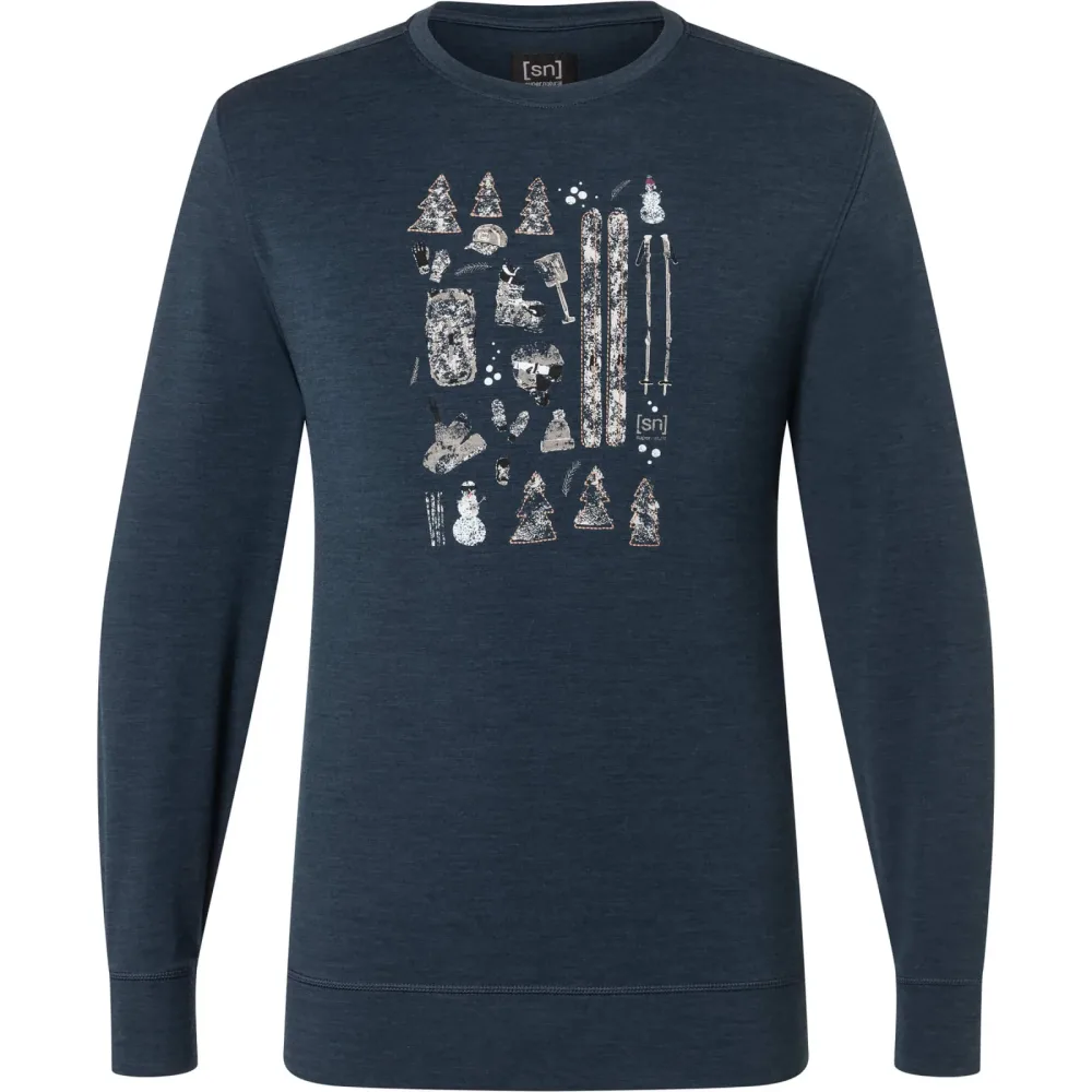 Super.Natural Herren Ski Doodle Crew Pullover