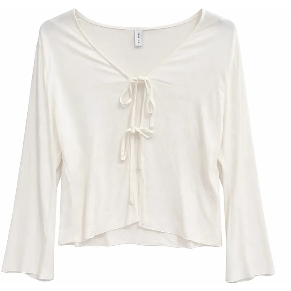 Mazine Damen Wide Sleeve Crinkle Bluse