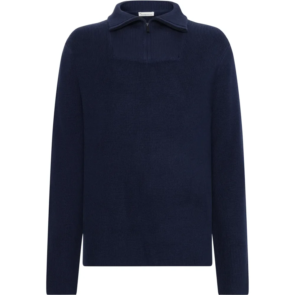 KnowledgeCotton Apparel Herren Merino Half Zip Pullover