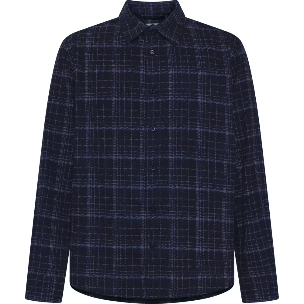 KnowledgeCotton Apparel Herren Dune Regular Merino Check Hemd
