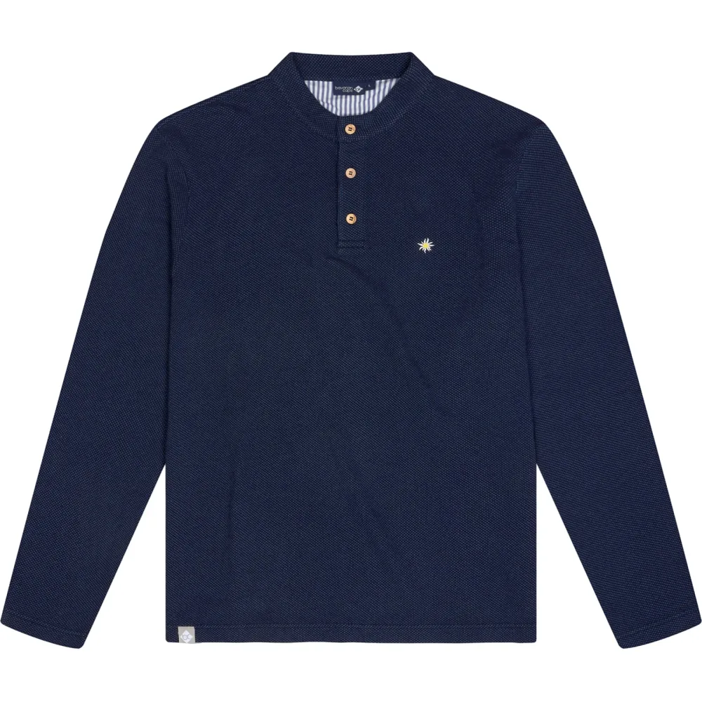 Bavarian Caps Herren Edelweiß Feinstrick Polo Longsleeve