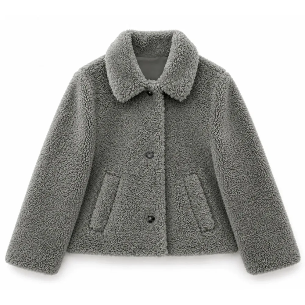 Mazine Damen Faux-Fur Button Jacke
