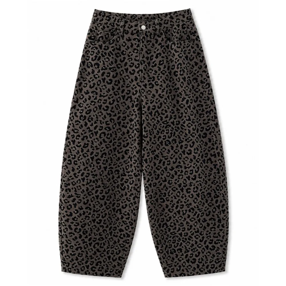 Mazine Damen Printed Barrel Leg Denim Jeans
