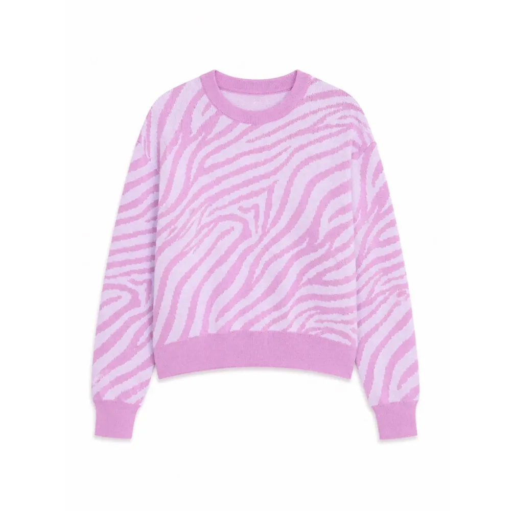 Mazine Damen Zebra Jacquard Knit Pullover