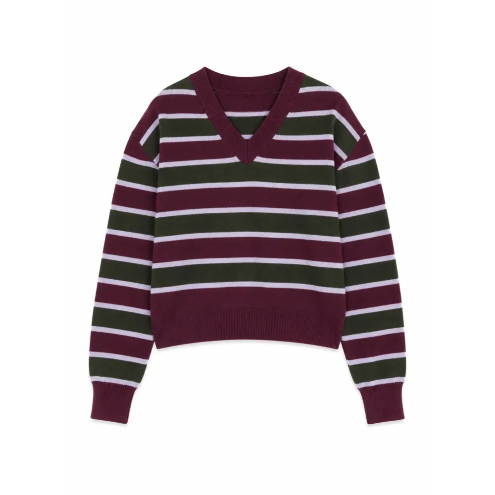 Mazine Damen Striped Jacquard Knit Pullover