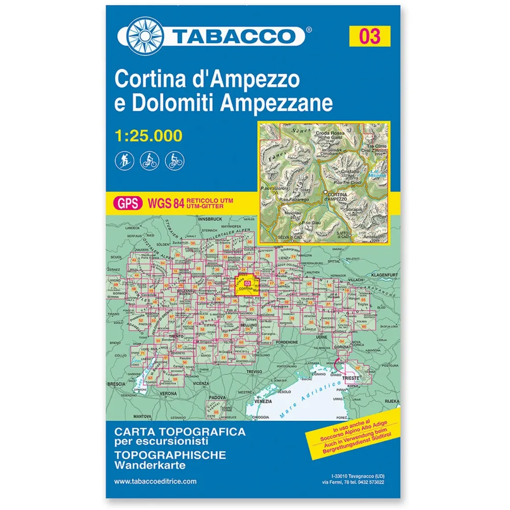 Tabacco Cortina d'Ampezzo 03 Wanderkarte