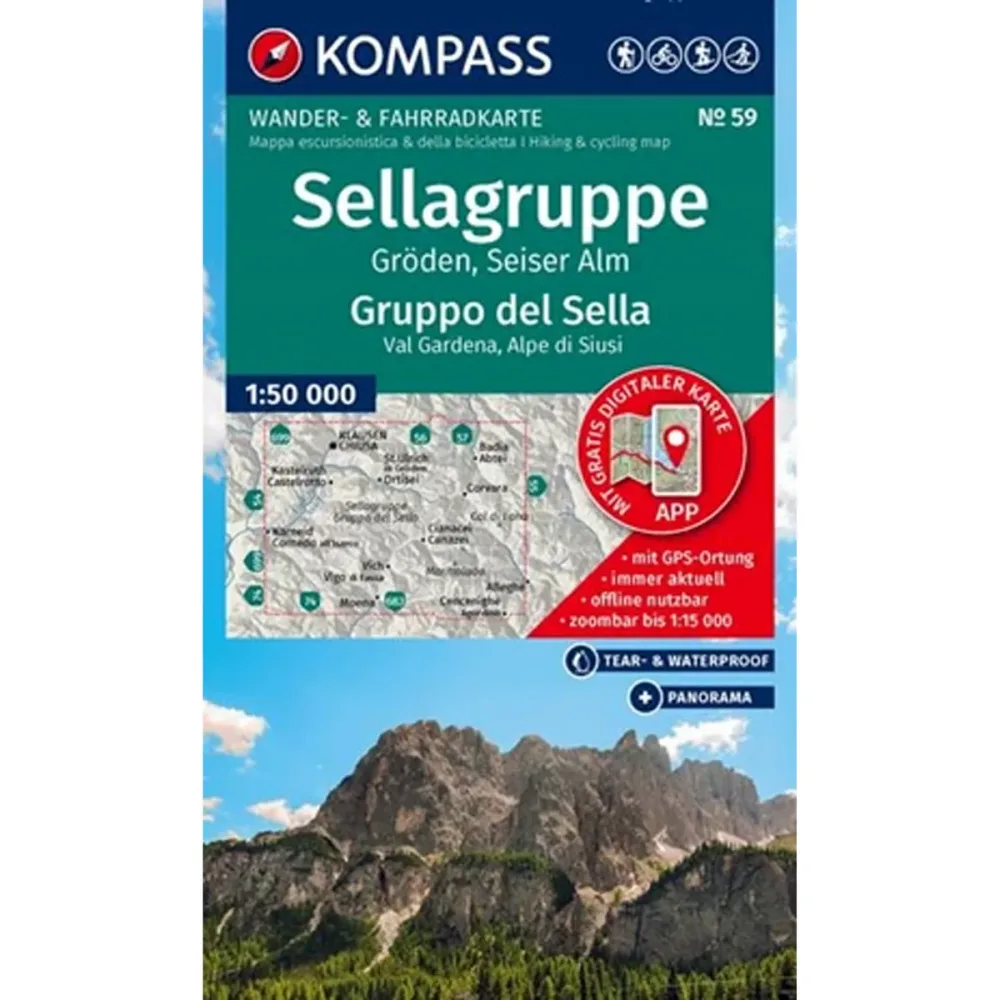 Kompass Verlag WK 59 Sellagruppe - Gröden - Seiseralm