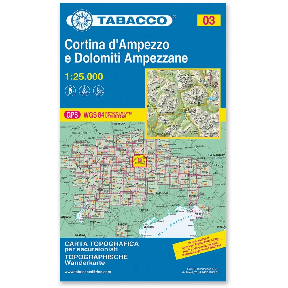 Tabacco Cortina d'Ampezzo 03 Wanderkarte