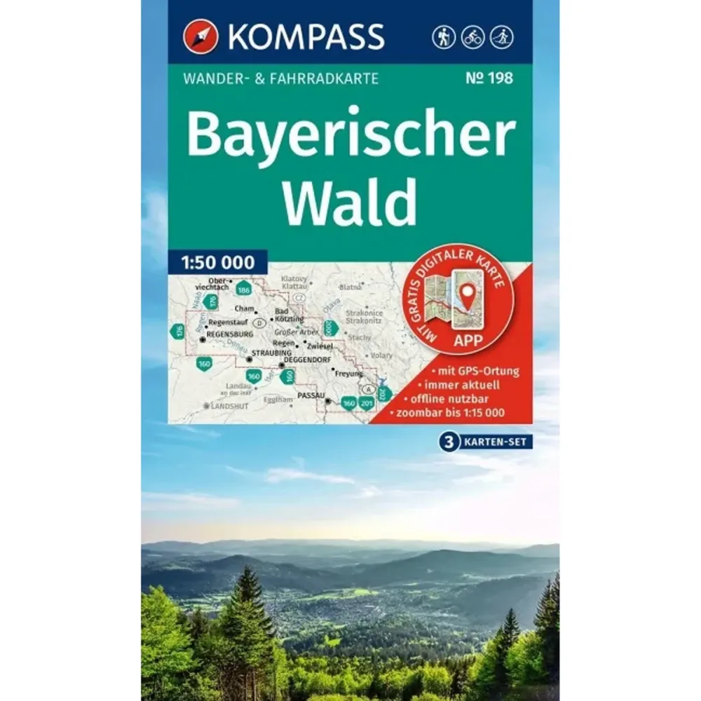 Kompass Verlag WK 198 Bayerischer Wald, 3 - teiliges Set