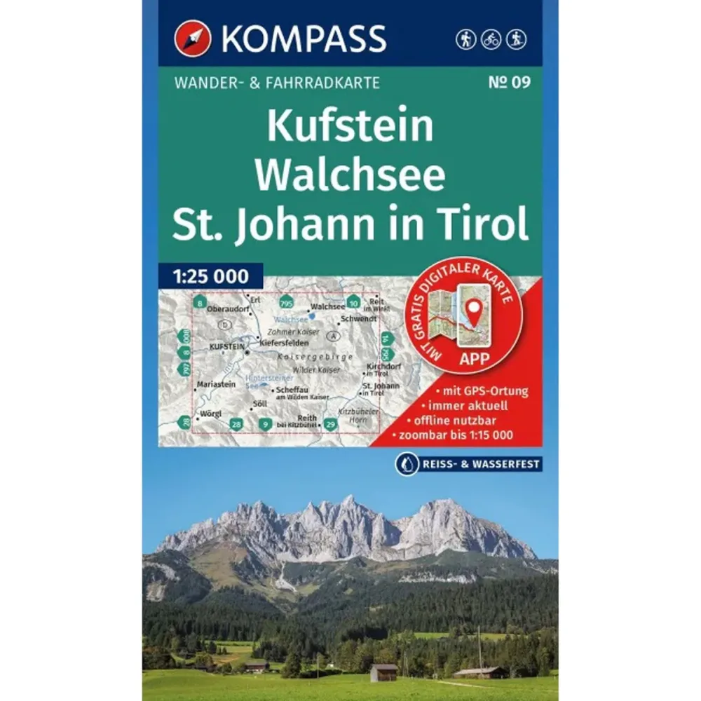 Kompass Verlag WK 09 Kufstein - Walchsee - St. Johann in T.
