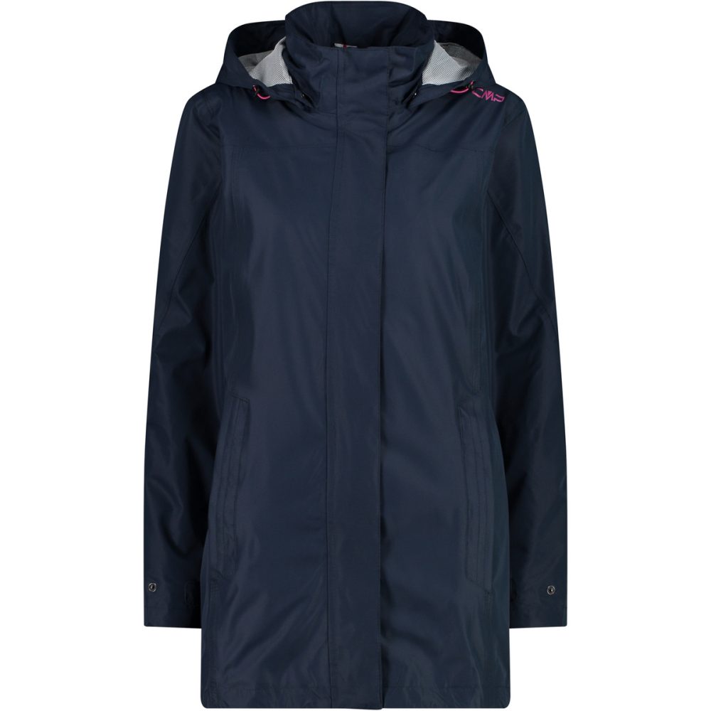 CMP - damen wasserdichte regenjacke mit druckknöpfen und kapuze, für Damen, Dunkelblau, Größe XXL