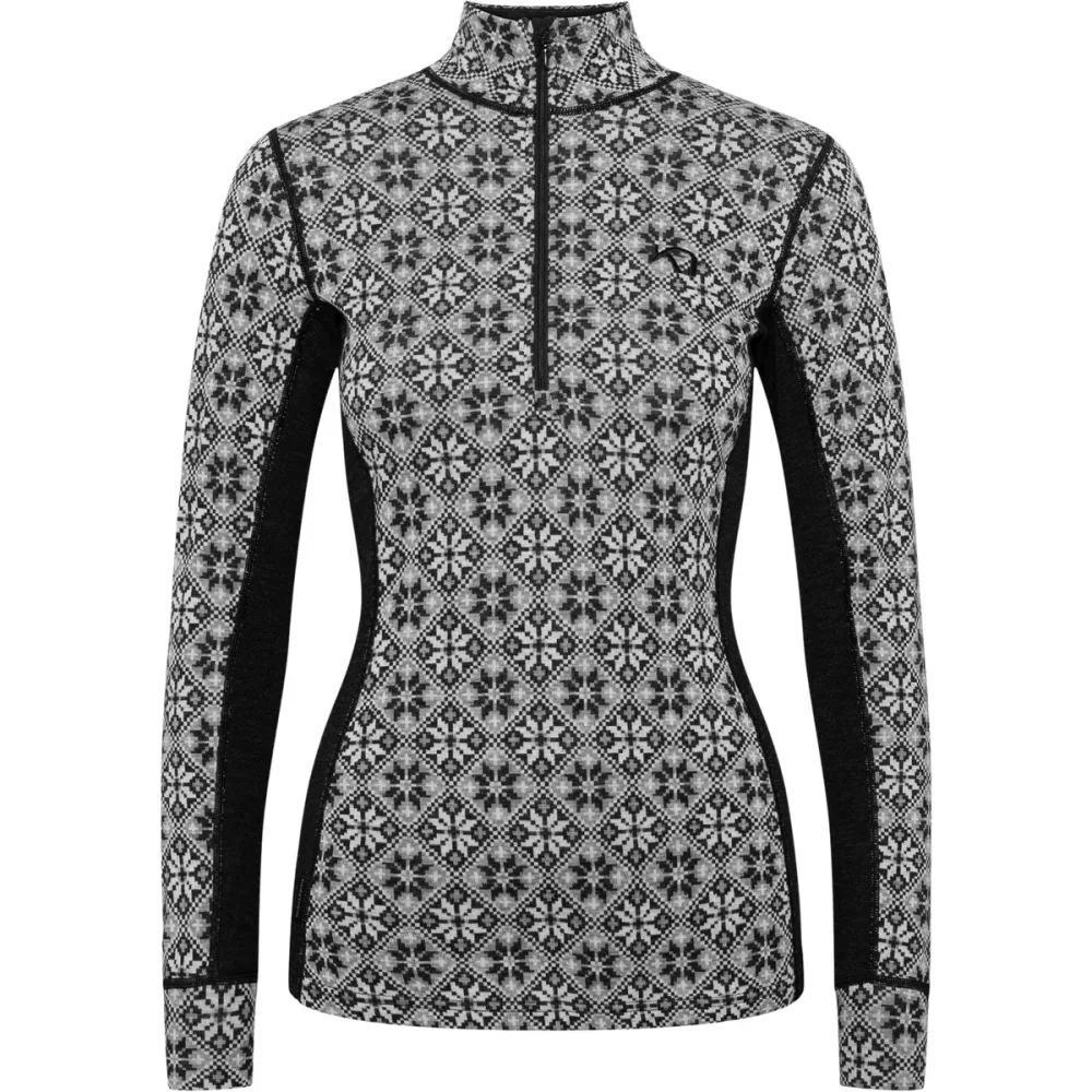 Kari Traa Rose Merino Half-Zip Damen Thermo Longsleeve Schwarz, Damen, Größe: L