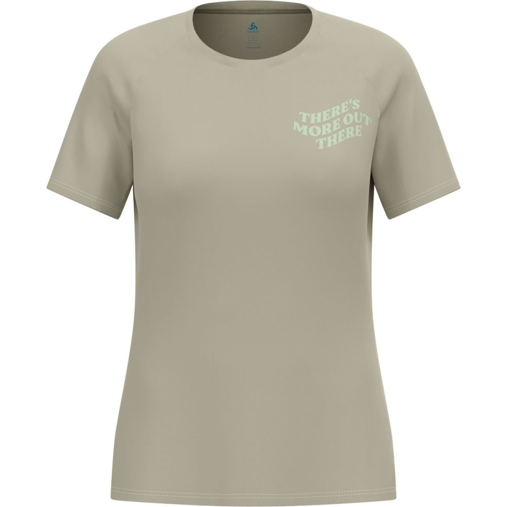 Odlo Essential Print Lauf-T-Shirt für Damen - Training, Running - beige, M