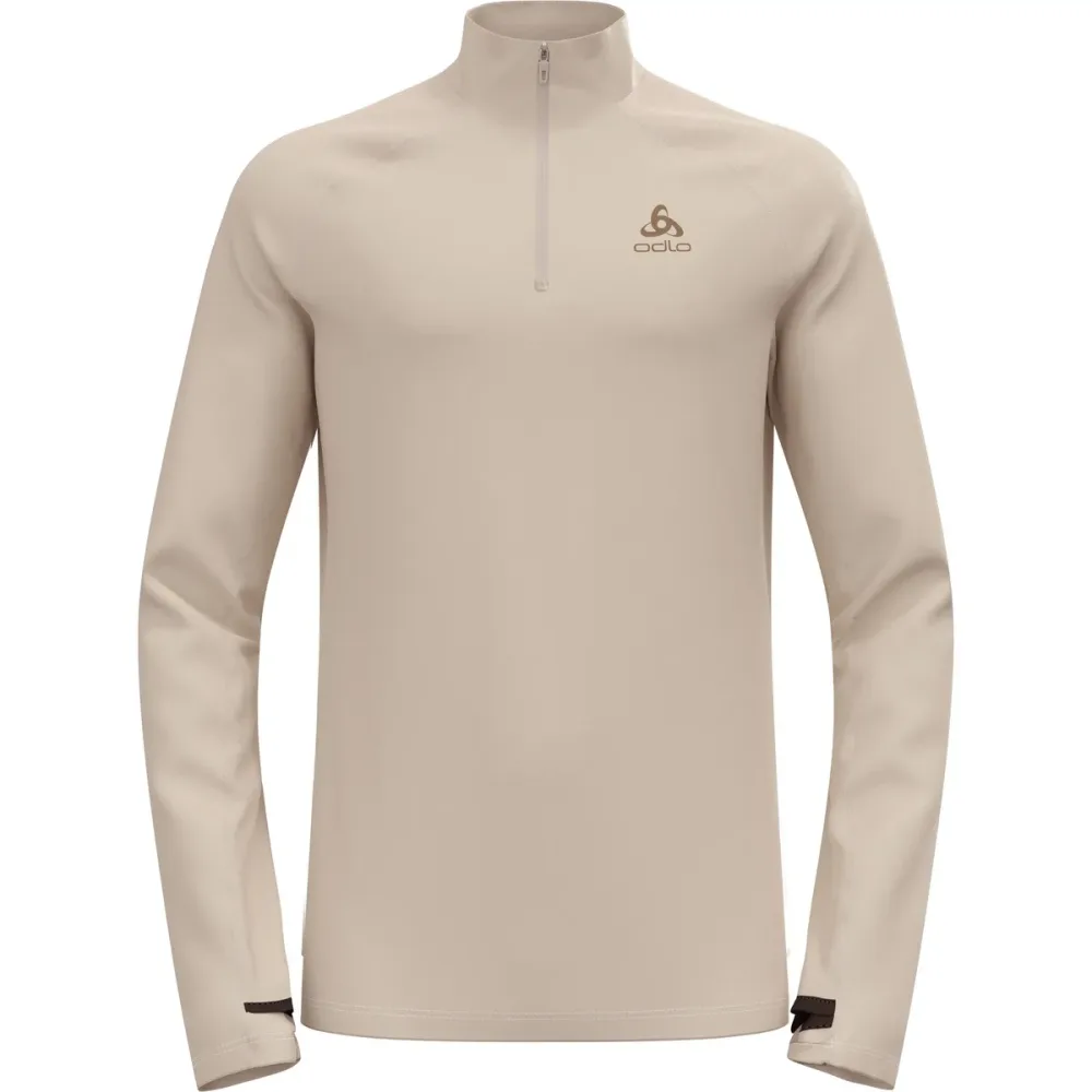 Odlo X-Alp Ceramiwarm Lauf-Mid Layer Half-Zip für Herren - Trail Running, Running - beige, XXL