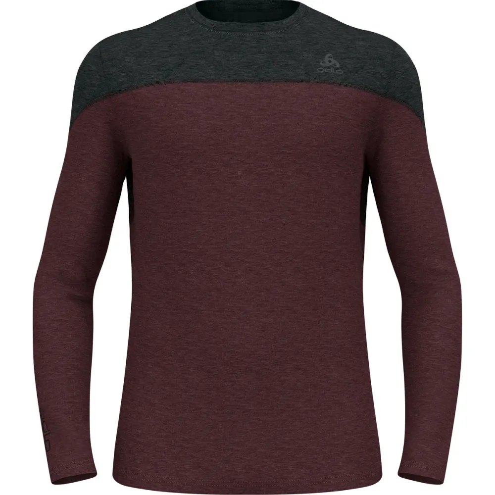 Odlo Revelstoke Performance Wool 150 Base Layer Shirt für Herren - Wandern, Ski & Snow - maron, XXL
