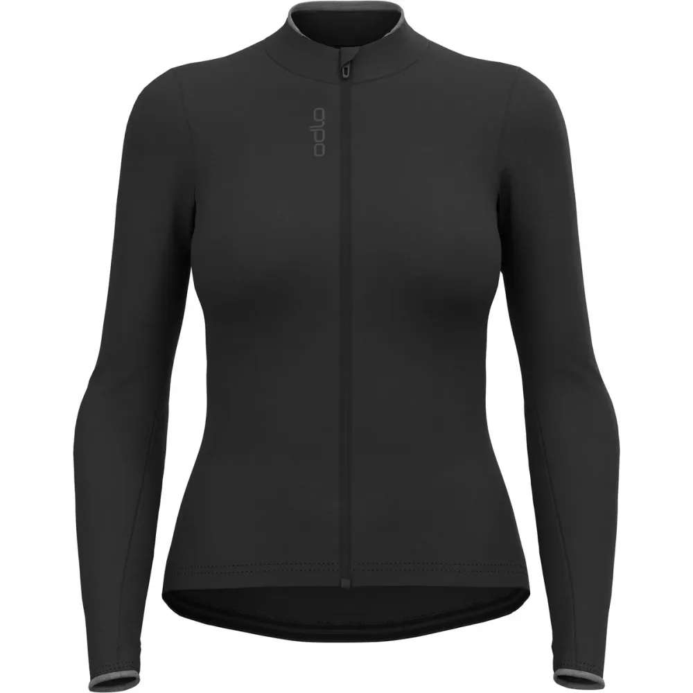 Odlo 150 Langarm-Radshirt Full-Zip für Damen - Radsport - schwarz, L