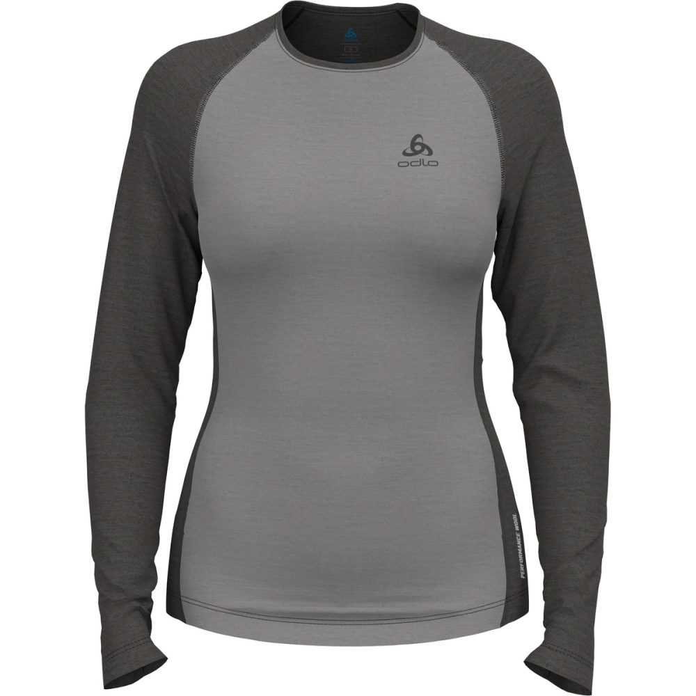 Odlo Natural Performance Wool 150 Base Layer Shirt für Damen - Wandern, Ski & Snow - grau, M