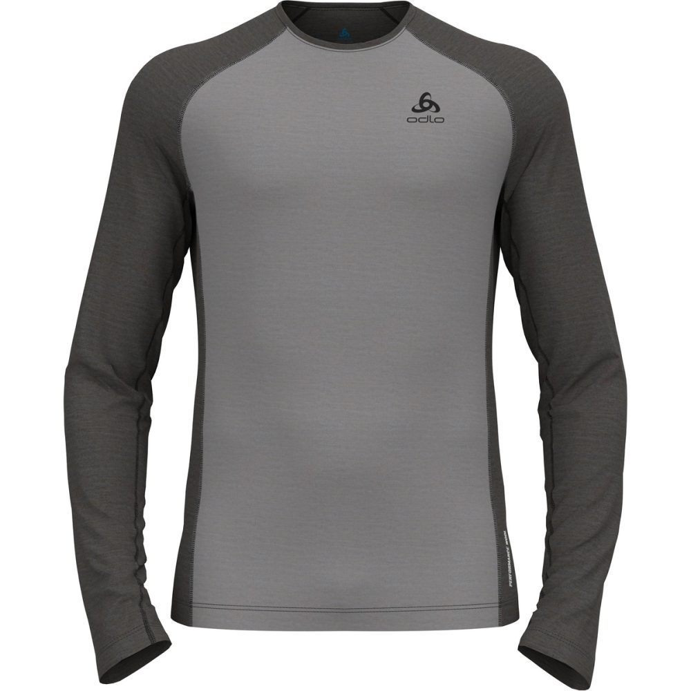 Odlo Natural Performance Wool 150 Base Layer Shirt für Herren - Wandern, Ski & Snow - grau, L