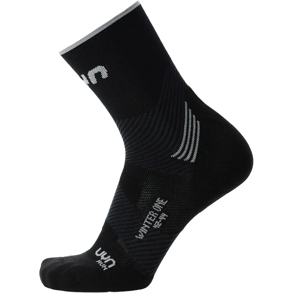UYN Run Winter One Laufsocken Herren - Schwarz, Weiß