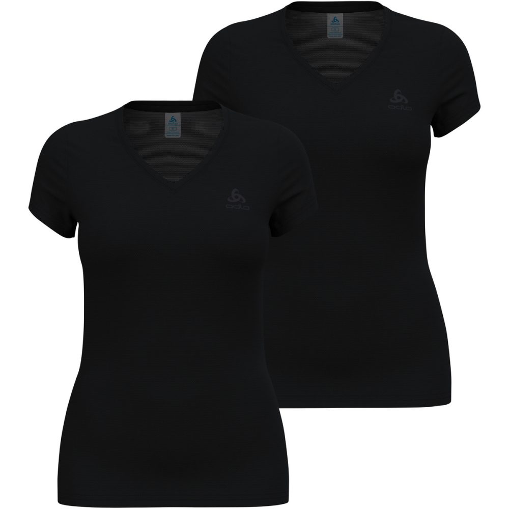 Odlo Active Everyday 2-Pack Base Layer T-Shirt für Damen - Wandern, Casual Comfort - schwarz, S